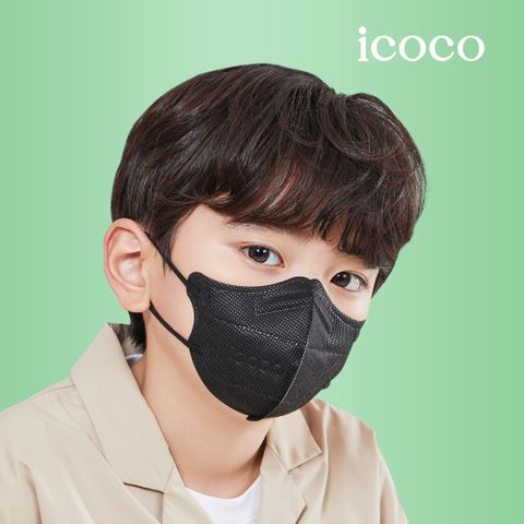 아이코코 KFAD 비말차단 마스크 50매 [화이트/블랙] [소형N 5∼7세]