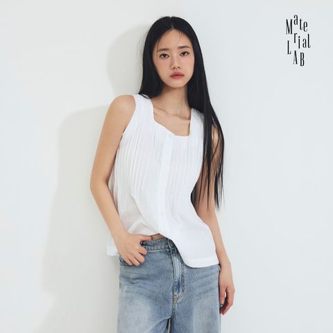 머티리얼랩 26SS 핀턱 슬리브리스 블라우스