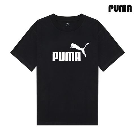 푸마 에센셜 클래식 레트로 로고 반팔 티셔츠 블랙 682532-01