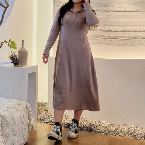 아이우먼 양기모후드롱원피스 DLK768M301 빅사이즈