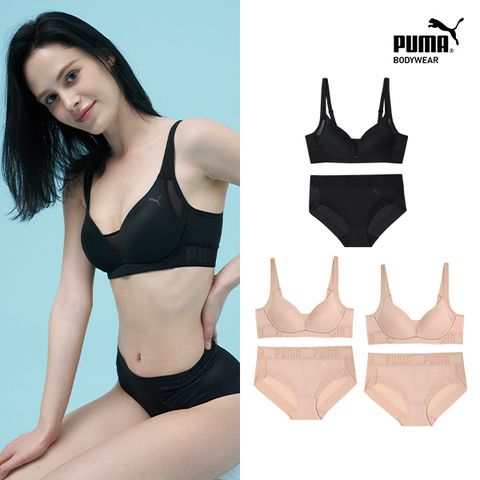 푸마 여성 베이직 브라 팬티 혼합 패키지 (3SET)_SKIN2+BLACK1