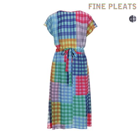 [FINE PLEATS] 피네 플리츠 체크 벨트 원피스 [2컬러]