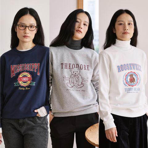 테디크루 클래식 레터링 맨투맨 3종 (T02O-3)