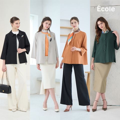 [Ecole de Paris] 에꼴드파리 26FW 스카프 브로치 자켓 2종 (자켓+스카프)