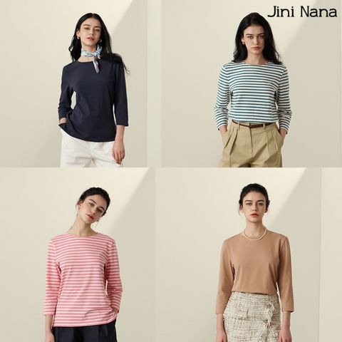 지니나나 코튼블랜디드 7부티셔츠 4종