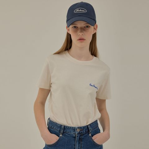 Versailles lettering round half sleeve T-shirt_Ivory +할인쿠폰