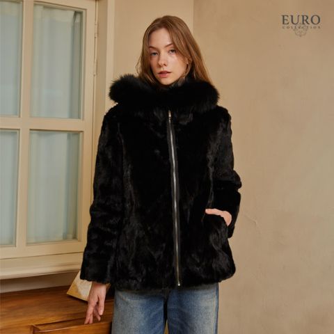 [런칭가 399천원]유로컬렉션 사가폭스 후드 밍크 리버시블 코트