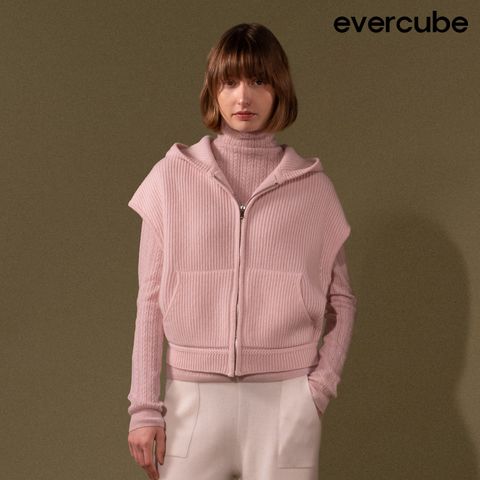 [런칭가359000원]에바큐브 25FW 캐시미어 100 후드베스트