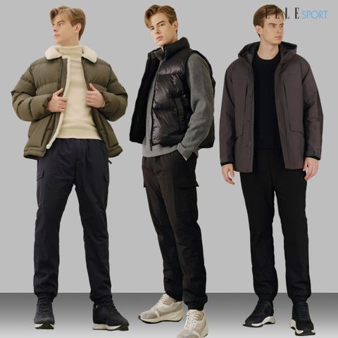 ELLE SPORTS 남성 방풍 패딩팬츠 3종