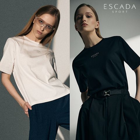 [ESCADA SPORT] 에스카다 스포츠 26SS 기자코튼 반팔 티셔츠 2종