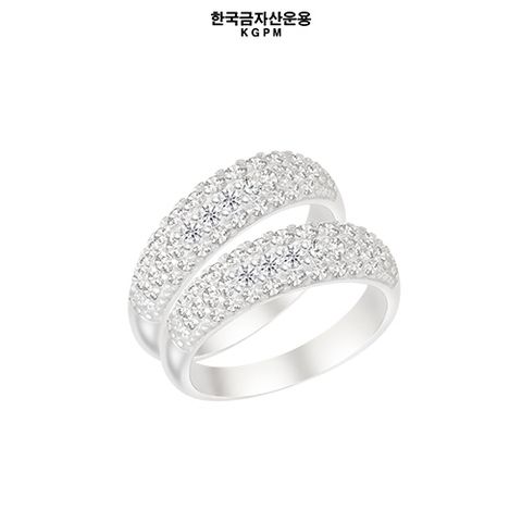 [한국금자산운용] 실버 글램 볼륨쌍지 반지 + (방송) 999 실버 행운 말 지폐