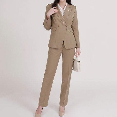 [르베리나] [∼88까지][자켓+팬츠set] 히카 스트림 뱃지 여성 정장 셋업
