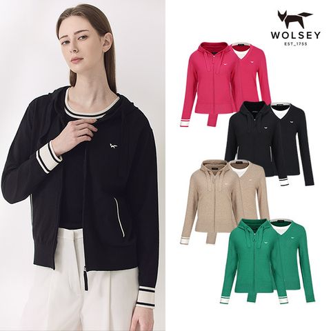 [26SS][Wolsey] 울시 여성 럭스 에센셜 후드집업+풀오버 니트 2종