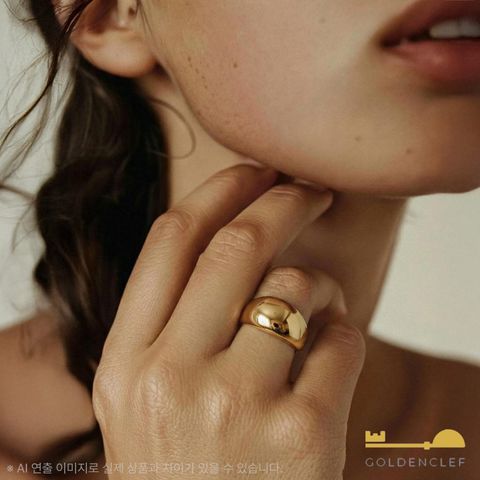 골든클레프 18K 미러 돔형 반지