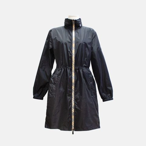 (버버리) 체크 트림 지퍼 롱 윈드브레이커(8110311)