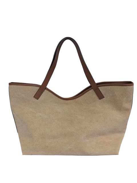 [아론] BO93 베이지 캔버스 쇼퍼백