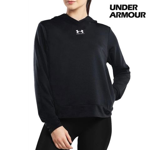 언더아머 UA 라이벌 후드티 블랙 여성 여자 프렌치테리 긴팔 티셔츠 후디 1369855-001
