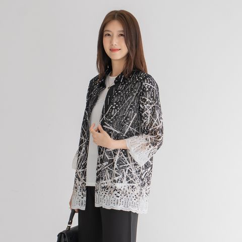 엄마옷 마담4060 여름옷 워터풀펀칭자켓티셔츠세트-YMHEN2505001-중년여성의류 50대여성의류