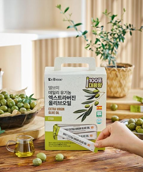 [50% 세일] 델브미 스페인 유기농 엑스트라버진 올리브오일 총 200포(10g x 100포 x 2박스)