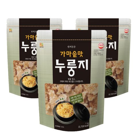 엄마사랑 한끼든든 가마솥맛 누룽지 1kg x 3팩