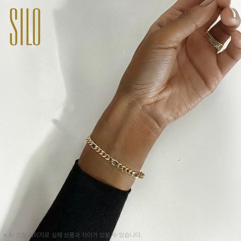 실로 18K 투톤 피가로 팔찌