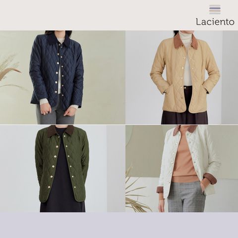 [런칭가 79900원] 라씨엔토 금장 버튼 클래식 퀼팅 자켓