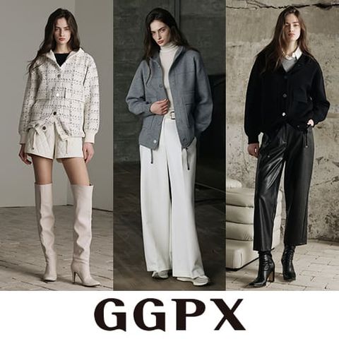 [GGPX] 자카드 니트 하프코트