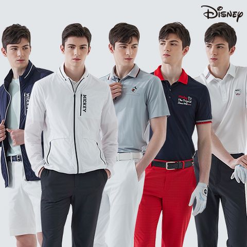 디즈니골프 남성 피케 티셔츠3종+윈드 자켓 1종