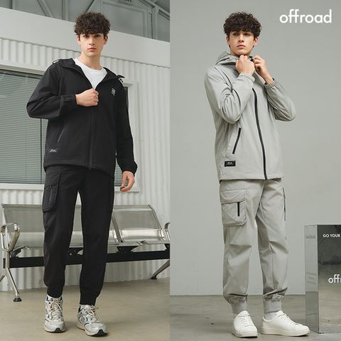 [OFFROAD] 오프로드 26SS 남성 액티브 후드셋업 2종(집업 1종 팬츠 1종)