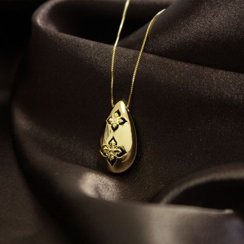 (골든클레프) 18K 클로버 드롭 네크리스