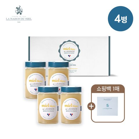 [퍼스널쇼][라메종드미엘] 프랑스 라벤더 천연꿀 4병 + 쇼핑백
