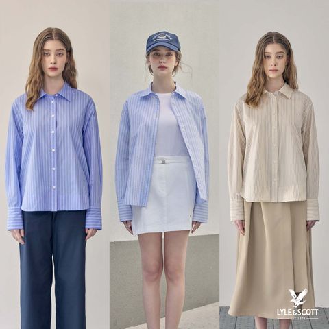 라일앤스콧 여성 멀티 스트라이프 셔츠 1종