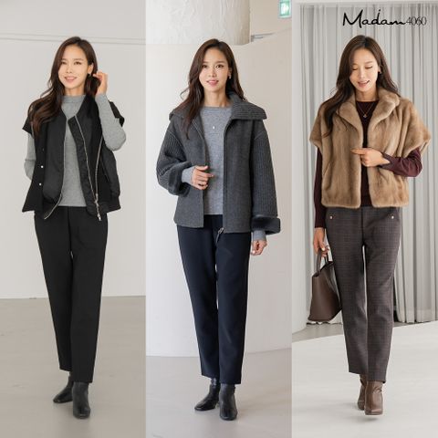 [론칭가 69900원][마담4060] 24FW 포켓포인트 기모 밴딩팬츠 3종