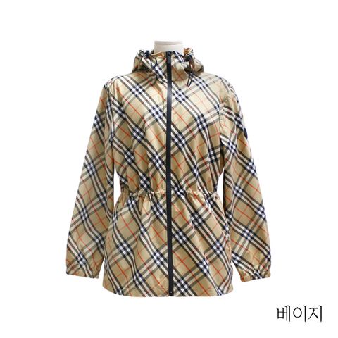 버버리 투웨이 집업 체크 윈드브레이커