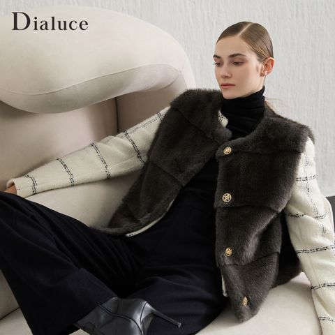 디아루체 25 FW FAUX MINK 호리젠탈 베스트