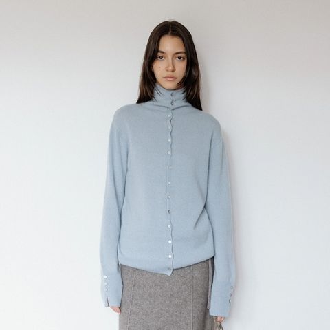 [런칭가 189000원]누캐시미어 25FW 캐시미어100% 하이넥 셔츠가디건