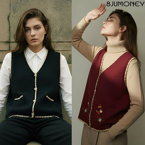 [8JUMONEY] 25FW 팔주머니 니트베스트 2종