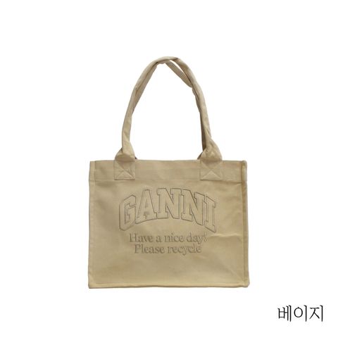 [가니] 로고 캔버스 쇼퍼백
