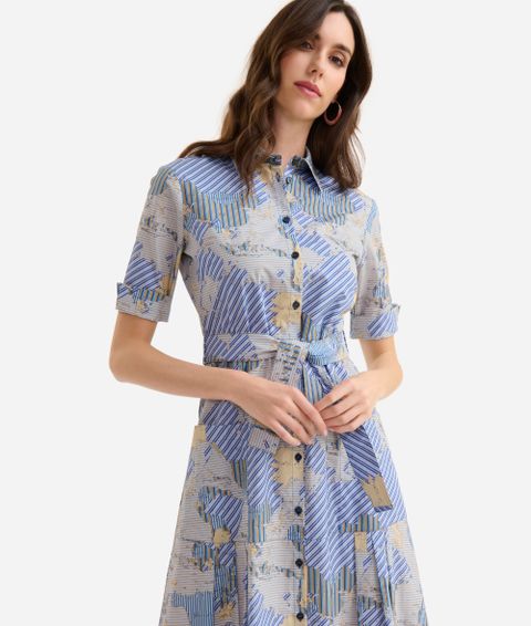 프리마클라쎄  멀티 패턴 코튼 원피스 A15C0147-TNC0L2