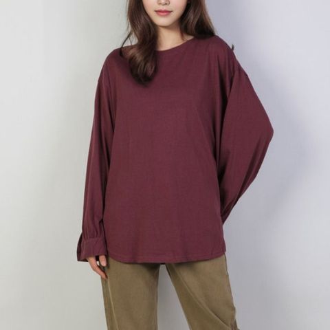 [르베리나] 사이드 슬릿 긴팔 티셔츠