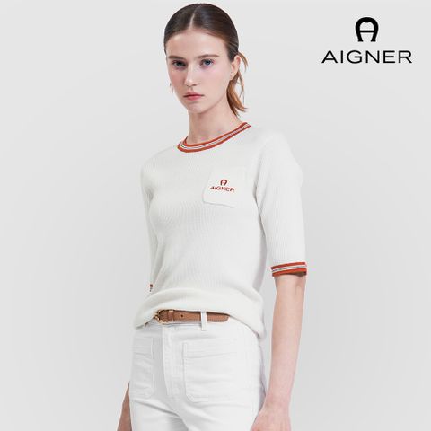아이그너 26SS 앨보 슬리브 니트탑 (캐시미어 혼방)