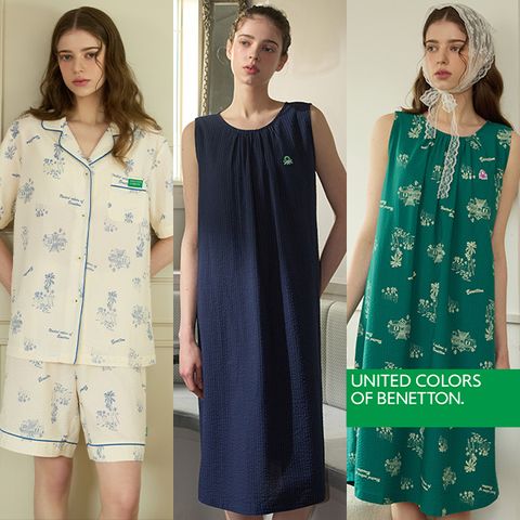 [BENETTON]26NEW 인견 시어서커 라운지웨어 컬렉션(파자마2pcs+원피스2pcs) 