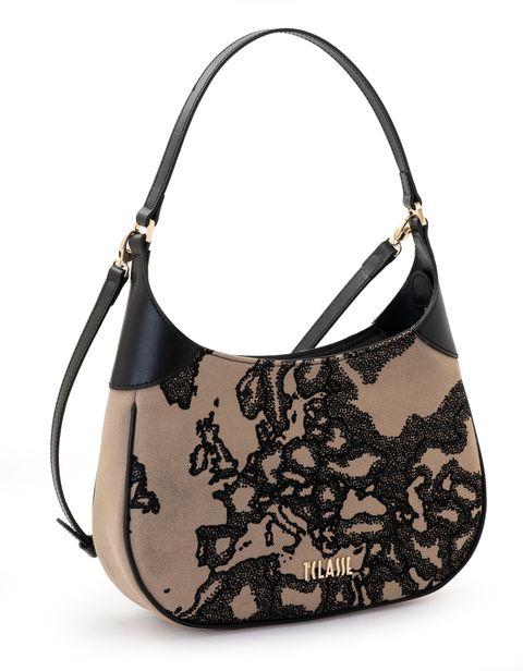 프리마클라쎄 플록 캔버스 숄더백 LM LE34