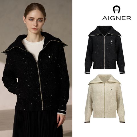 아이그너 여성 와이드카라 시퀸 니트 자켓 1종