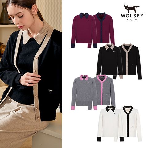 [25FW최신상][Wolsey] 울시 여성 가디건 앙상블 2종 (가디건+니트)