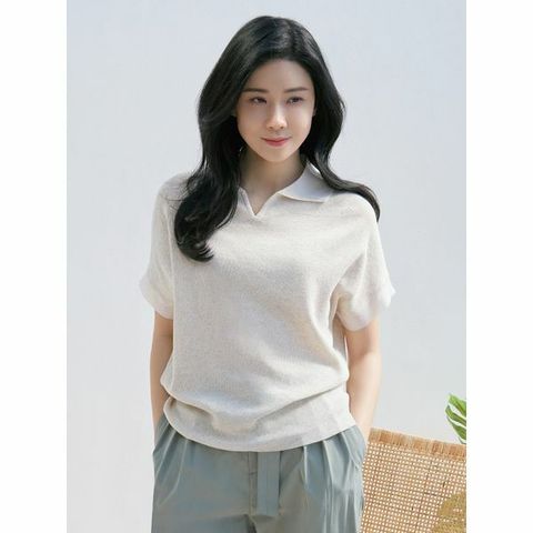 [하프클럽/르투아]프렌치 린넨블렌디드 니트 린넨베이지