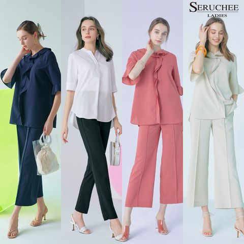 세루치레이디스 에센셜 블라우스+팬츠 셋업(총4종)