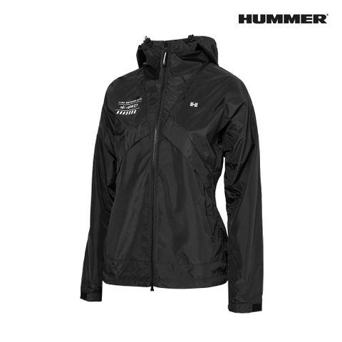 험머 여성 그래픽 로고 쿨링 패커블 경량 바람막이 블랙