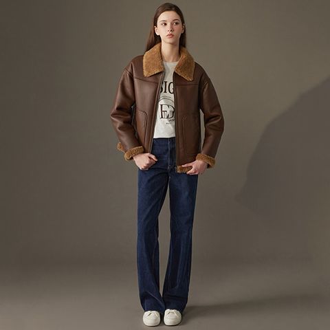 [6만원 인하 론칭가 159000원] 리오벨 호주산 양모 100% faux 무스탕 하프 코트