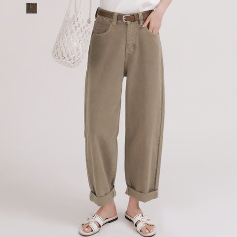 [르베리나] 빈티지 7부 롤업 면팬츠